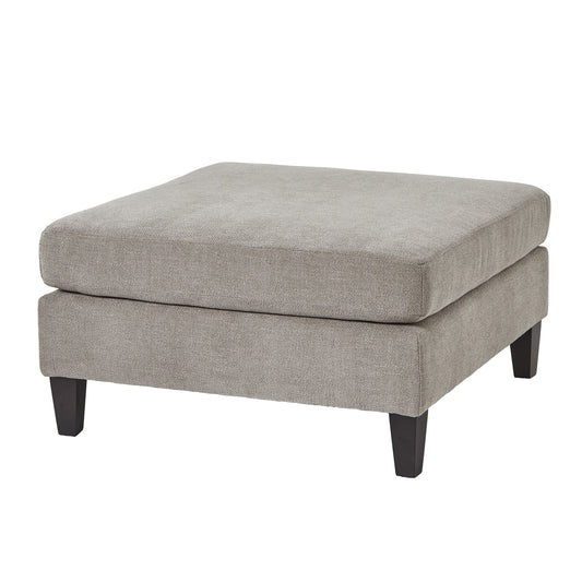 Taupe Velvet Square Ottoman