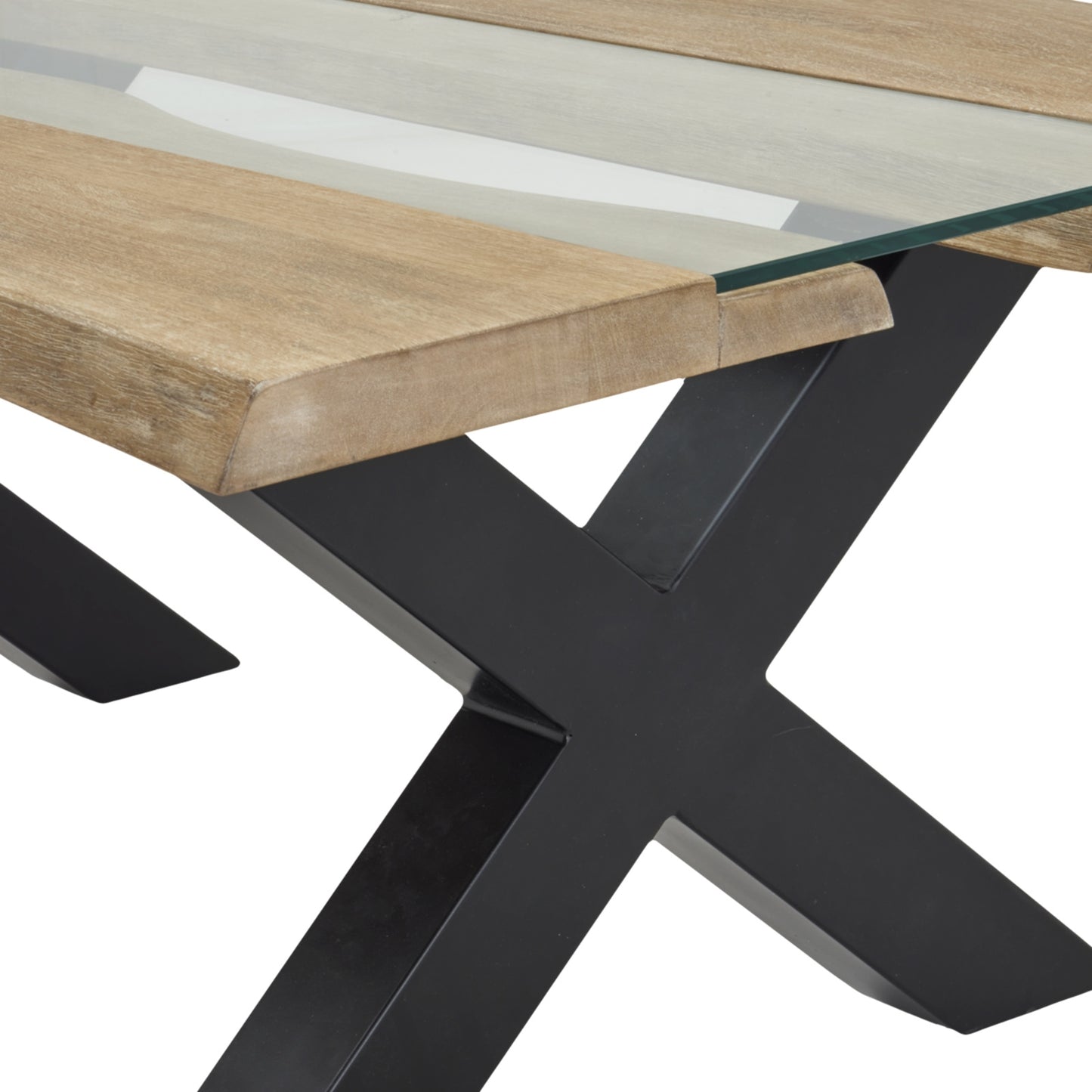 Light Acacia and Resin Live Edge Coffee Table