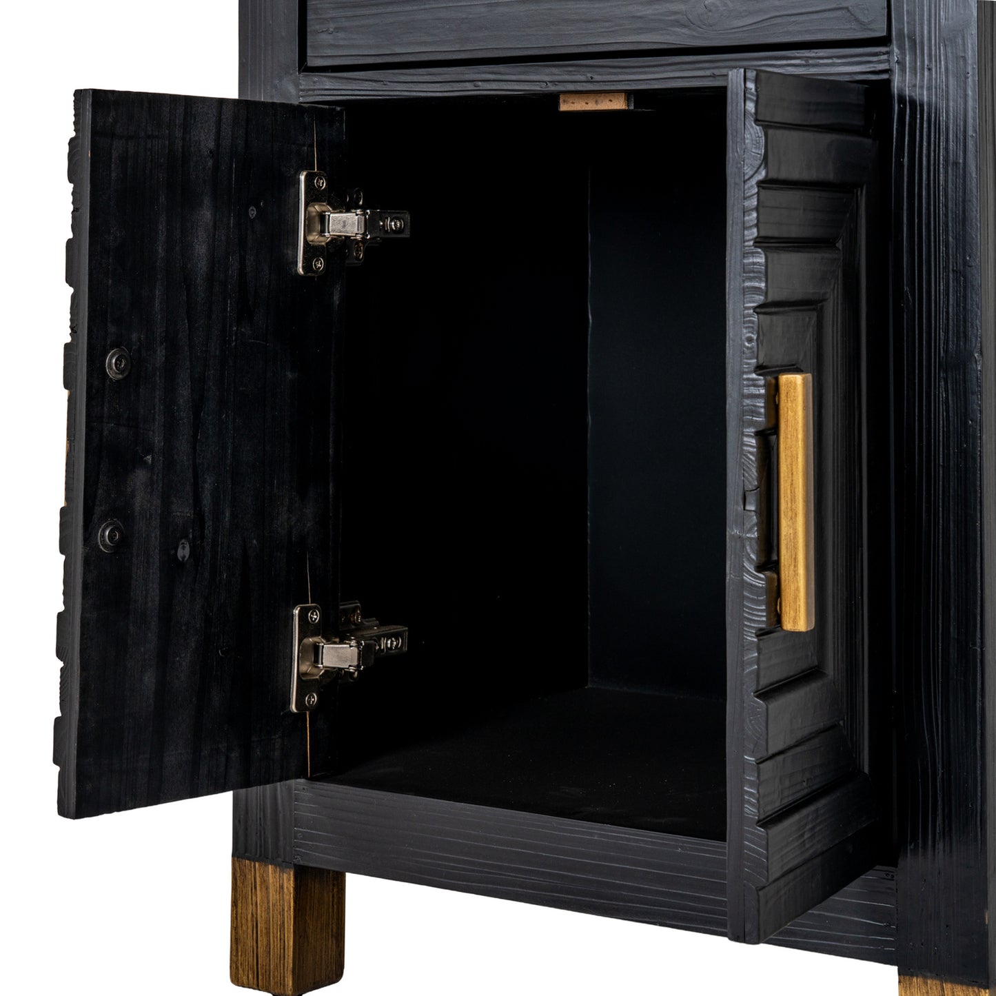 Matte Black Architectural Drinks Cabinet
