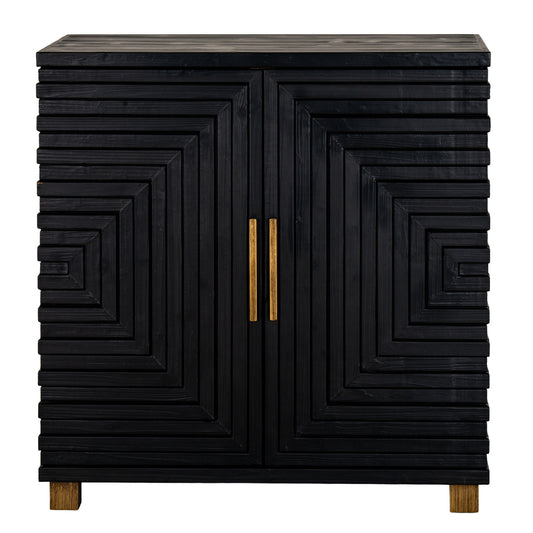 Matte Black Two-Door Low Sideboard
