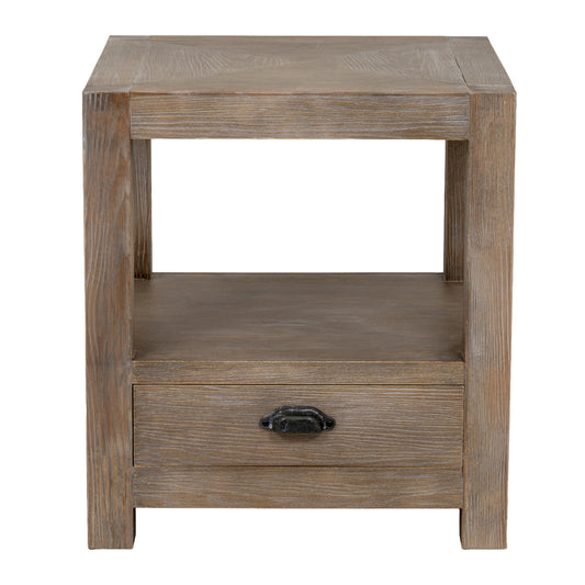 Haldon 1-Drawer Side Table with Integrated Shelf