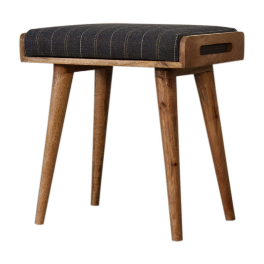 Pewter Tweed Footstool