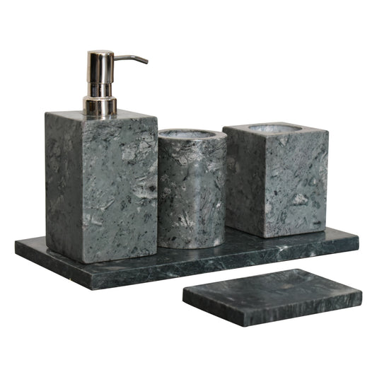 Green Marble Bathroom Set of 5