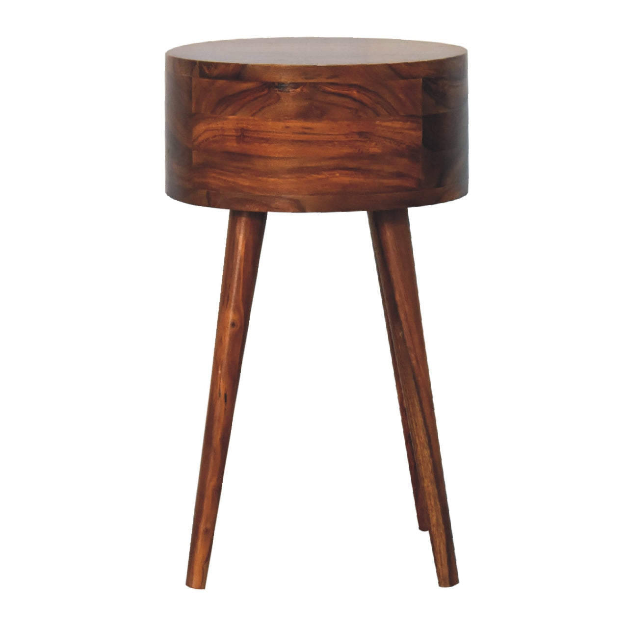 Dark Wood Open Tree Bedside Table