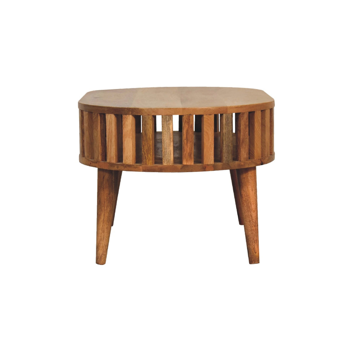Fringed Open Coffee Table, close-up of table legs