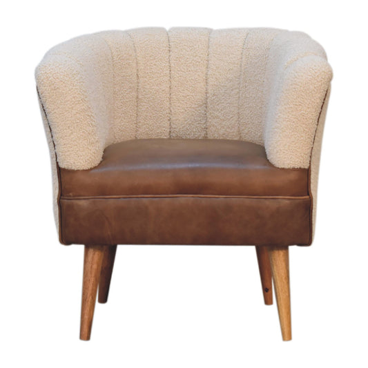 Boucle Buffalo Leather Armchair