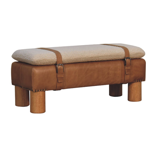 Boucle Leather Strap Bench