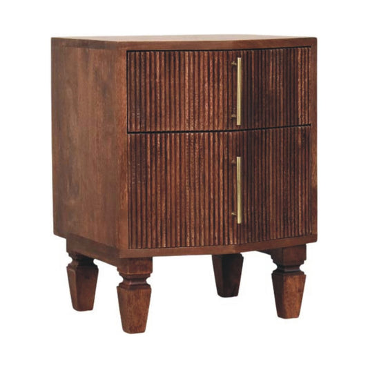 The Veyra Grooved Mango Wood Nightstand