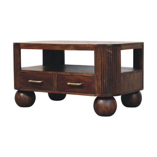 The Caspian Fluted Mango Wood Coffee Table
