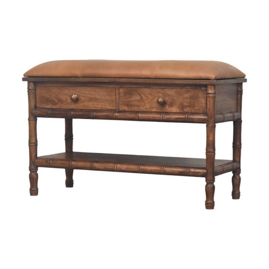 The Bamboo Carved Storage Bench