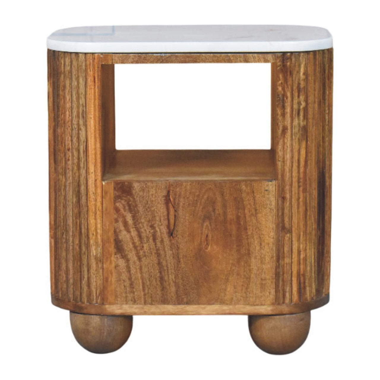 The Marble Top Fluted Bedside