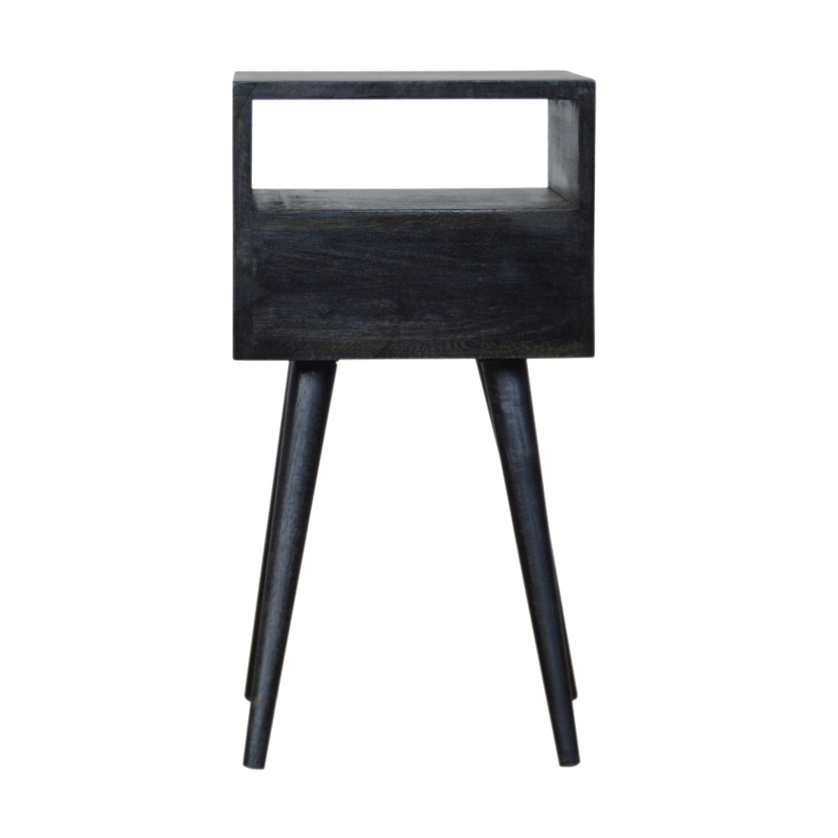 Ash Black Mini Bedside Table, three-quarter angle view