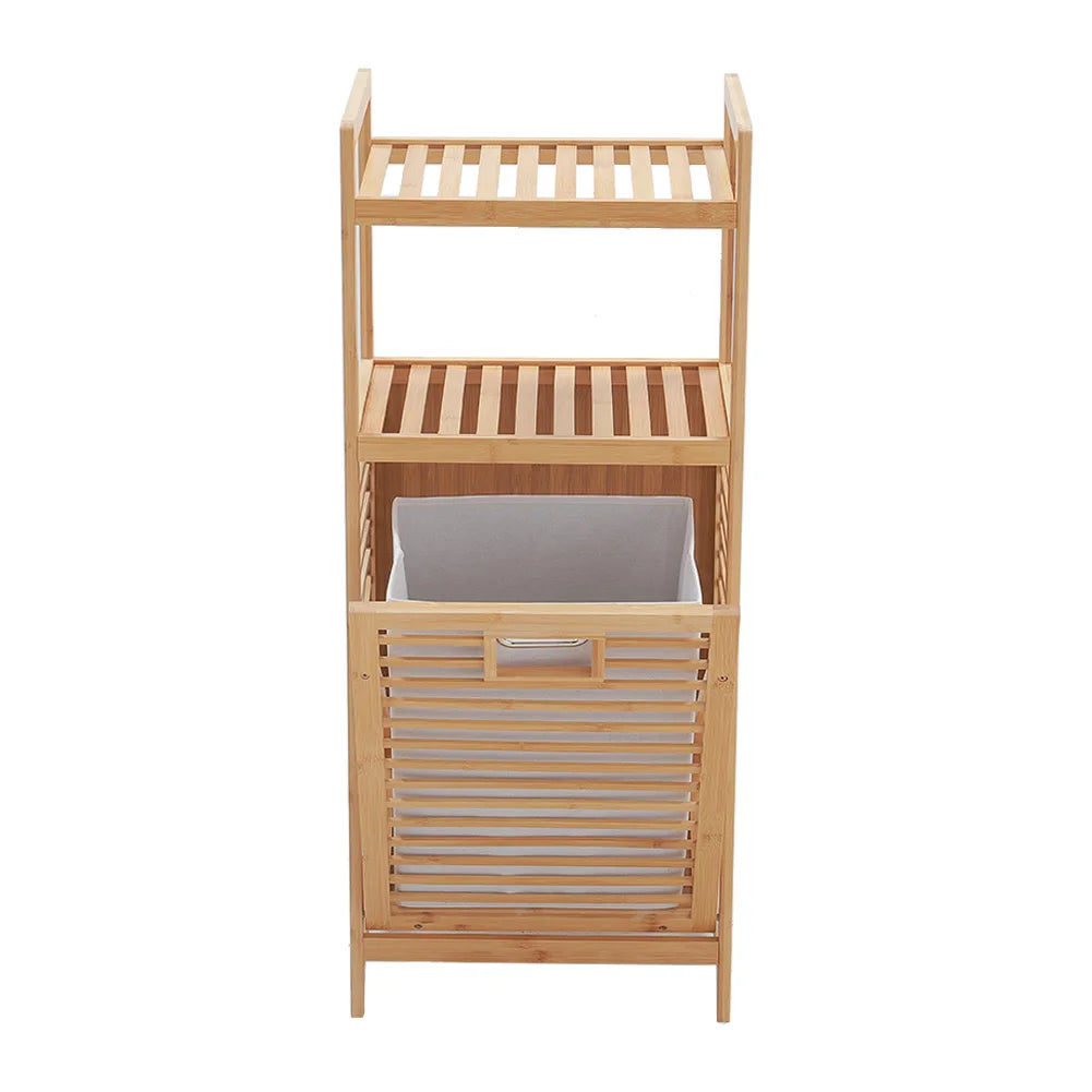 Bamboo Laundry Hamper Basket with Liner Bag
