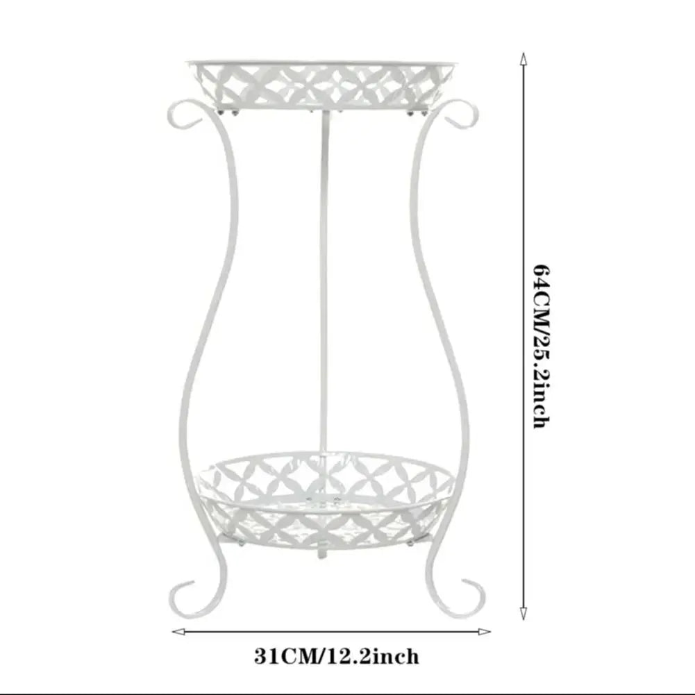 Double Tiered Metal Flower Pot Stand
