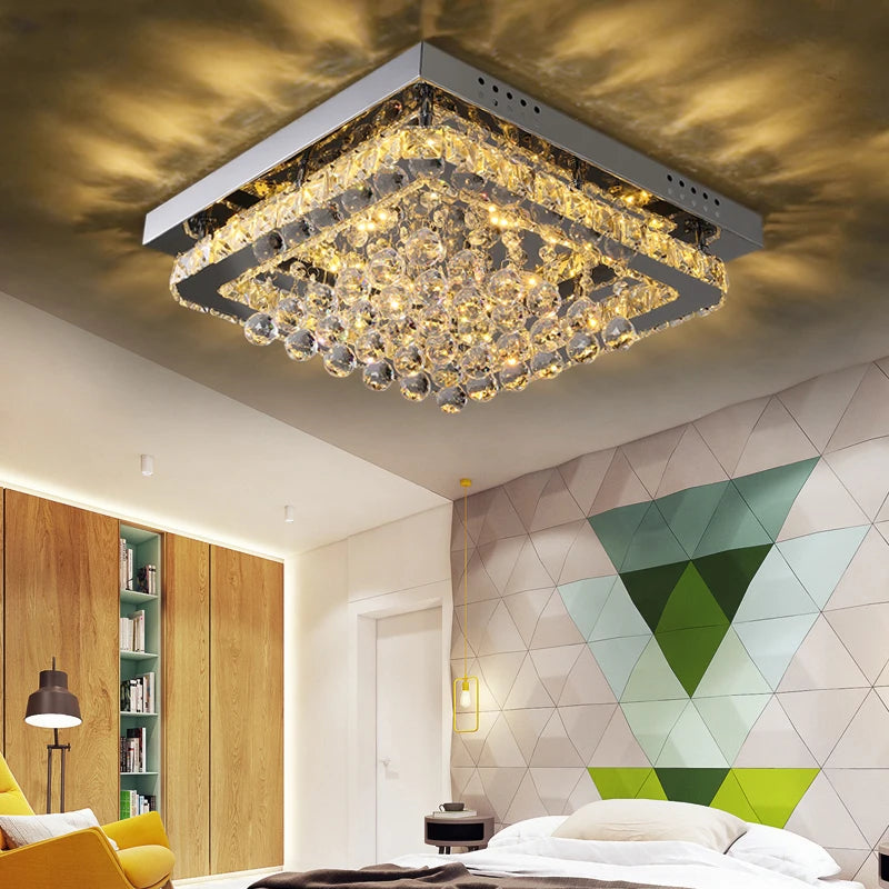 Plush Crystal LED Mounted Ceiling Light