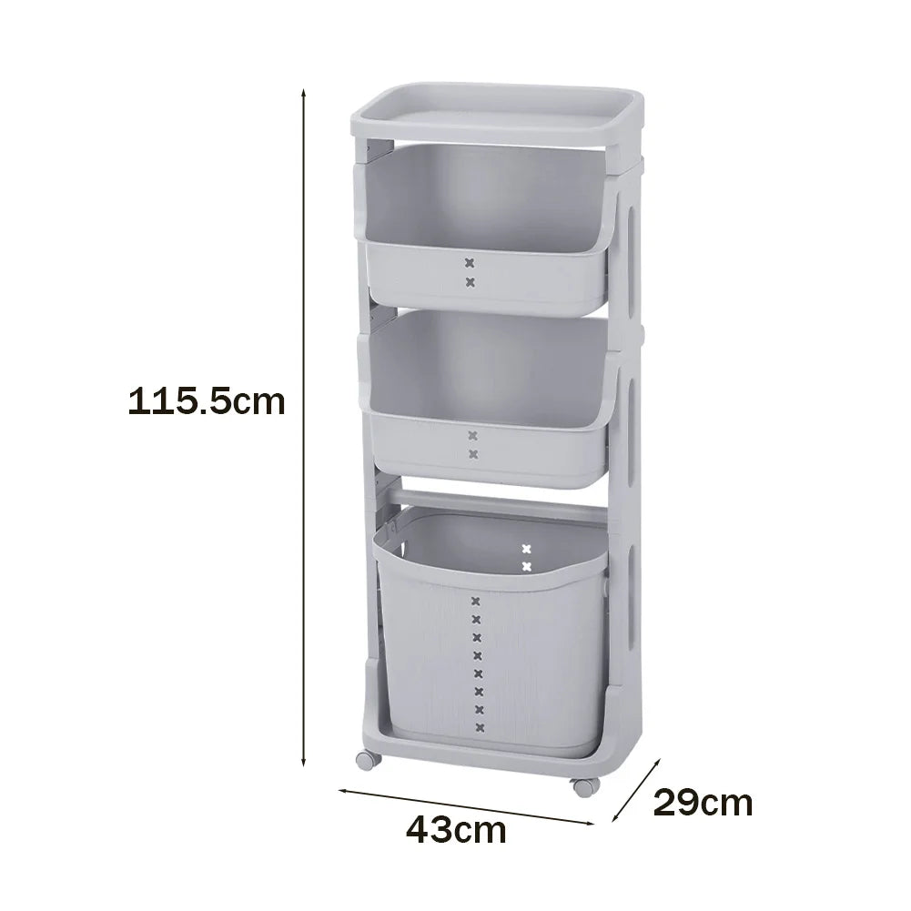 Multi-Tier Laundry Basket with Wheels