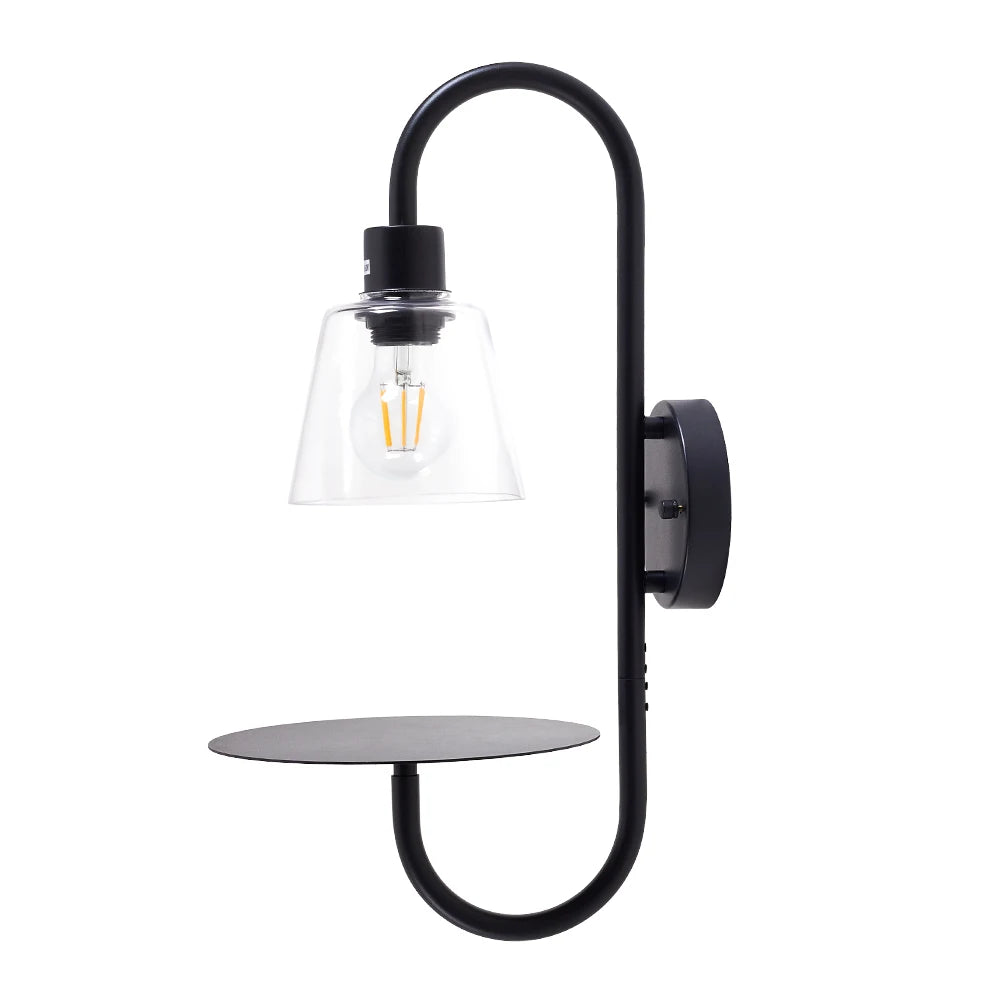 Transparent Glass Wall Light with Tray