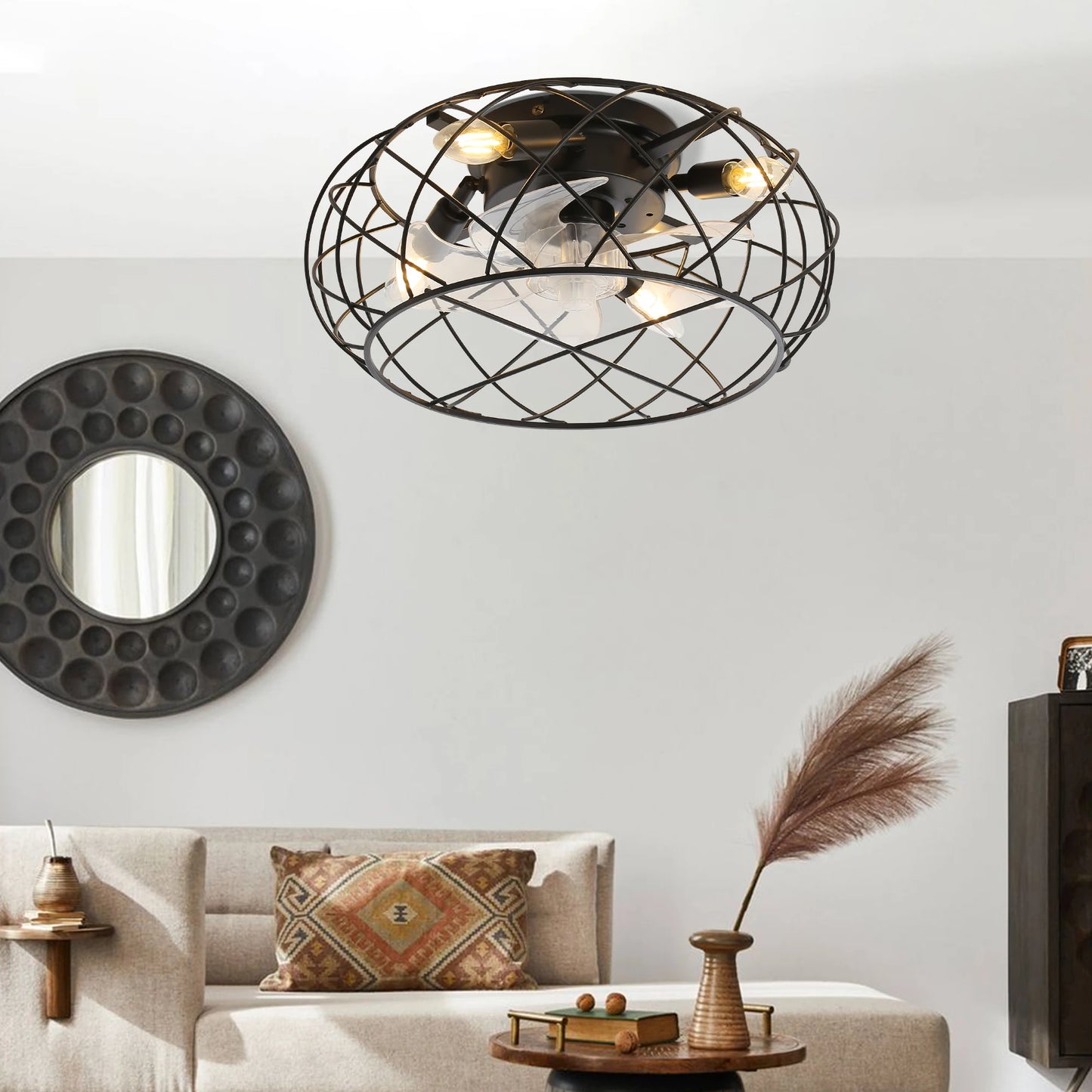 Caged Ceiling Fan Light