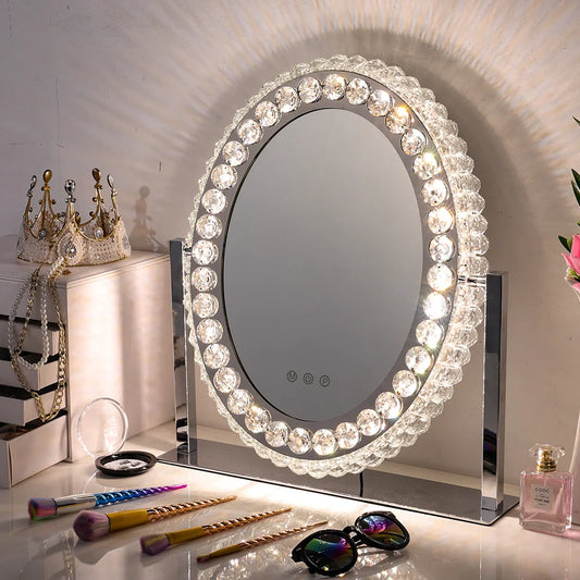 Crystal-Framed LED Vanity Mirror