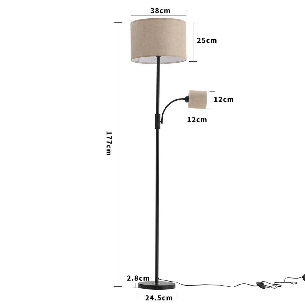 Dual Light Floor Lamp with Adjustable Head