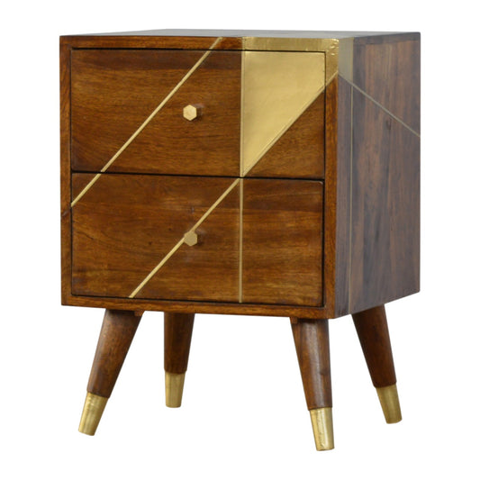 Gold Geometric Chestnut Cabinet