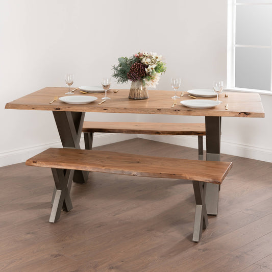 Natural Acacia Live Edge Bench