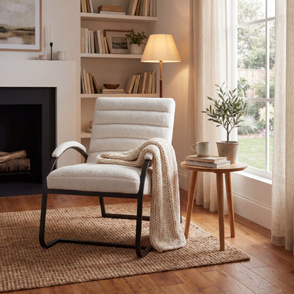 The Sculptural Bouclé Ark Lounge Chair