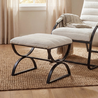 The Sculptural Bouclé Ribbed Ottoman