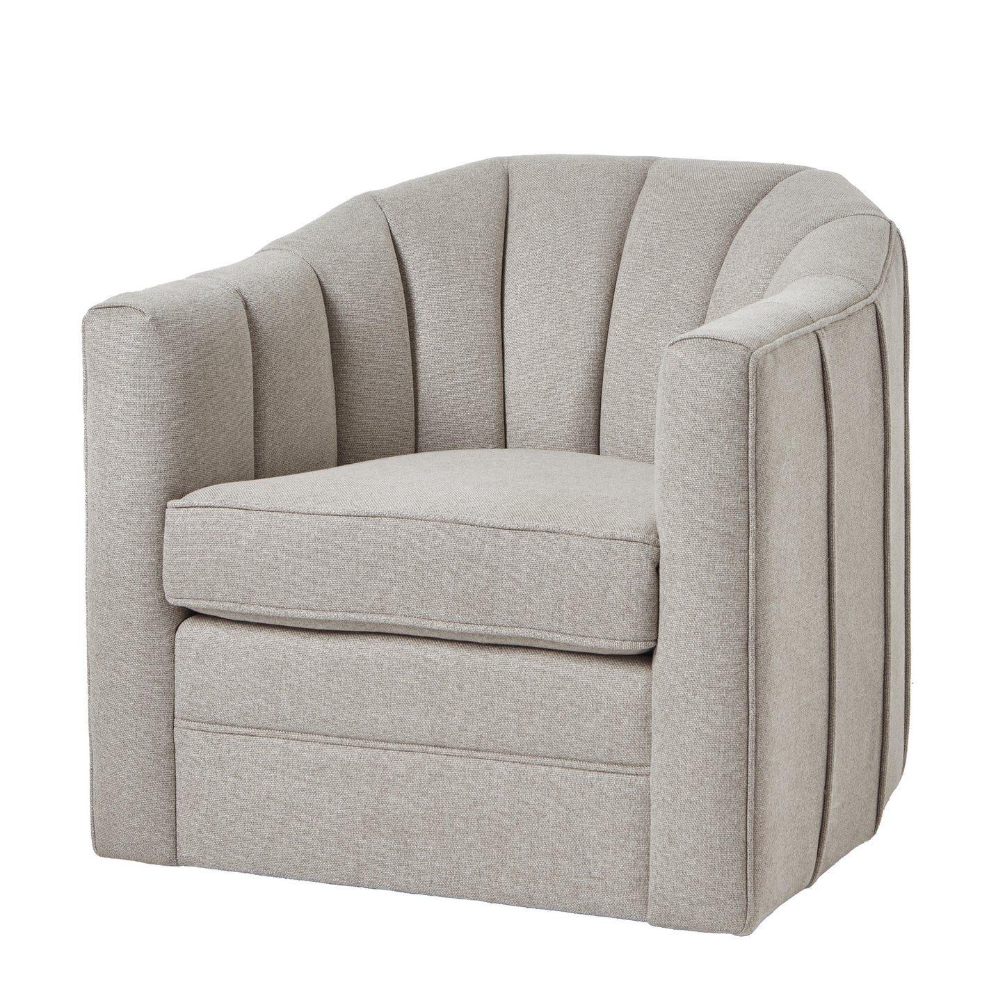 Oatmeal Twill Swivel Armchair