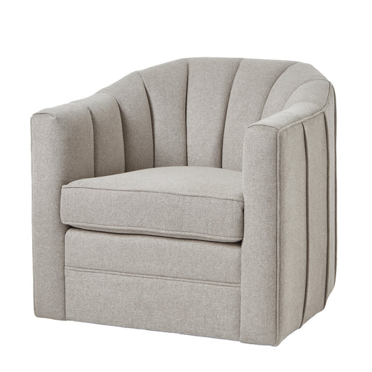 Oatmeal Twill Swivel Armchair
