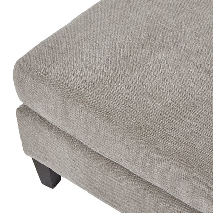 Taupe Velvet Square Ottoman