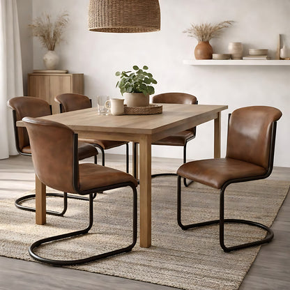 The Bronte Curved Leather Dining Chair