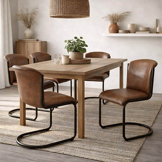 The Bronte Curved Leather Dining Chair