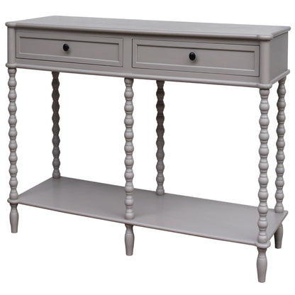 Refined Oak Two-Drawer Console Table