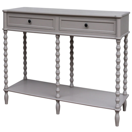 Refined Oak Two-Drawer Console Table