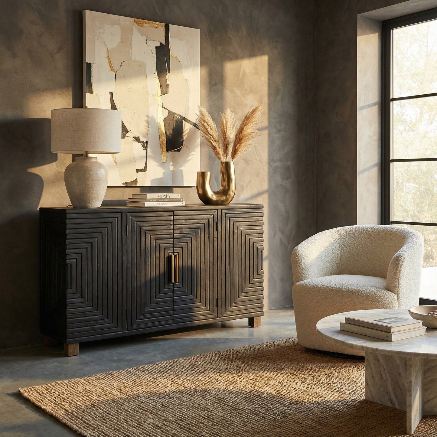 Industrial Noir Four-Door Sideboard