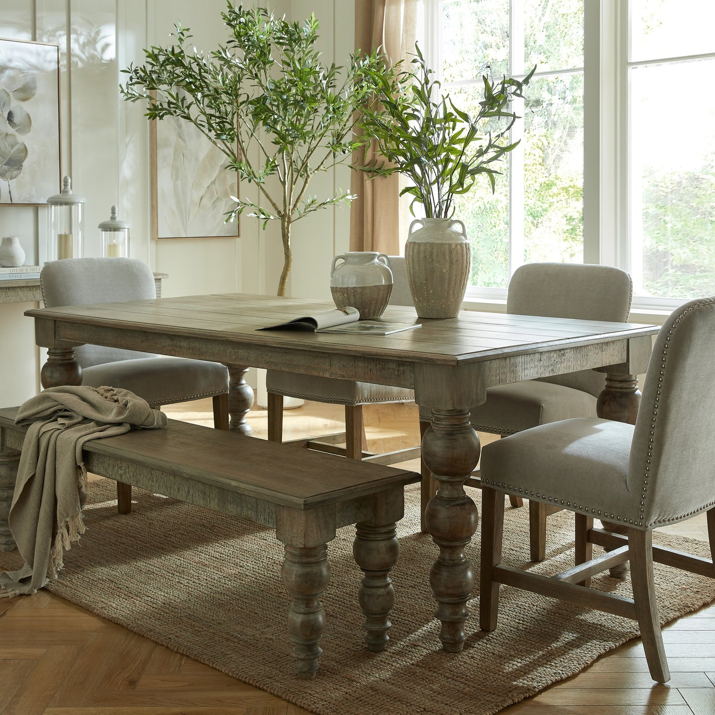 Satin Finish Rectangular Dining Table