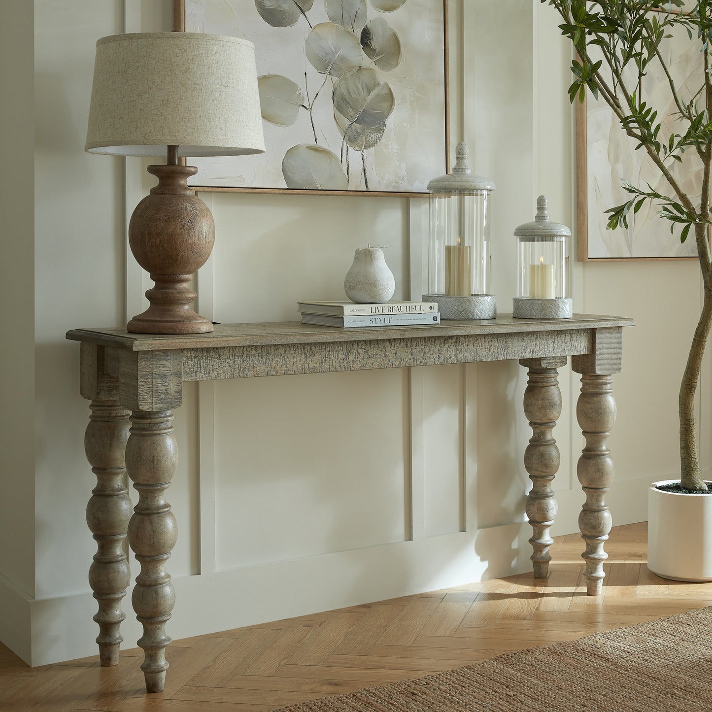 Satin Finish Architectural Console Table