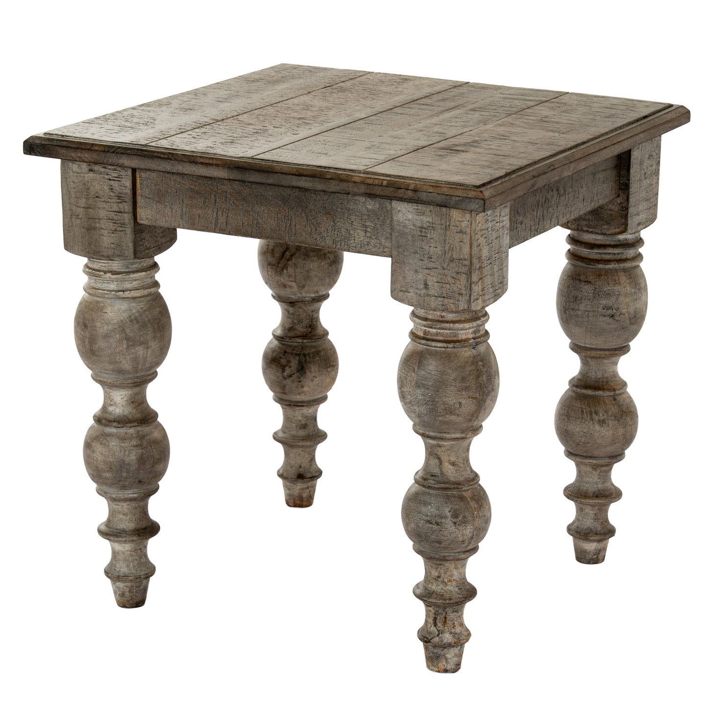 Square Pedestal Side Table in Satin Finish
