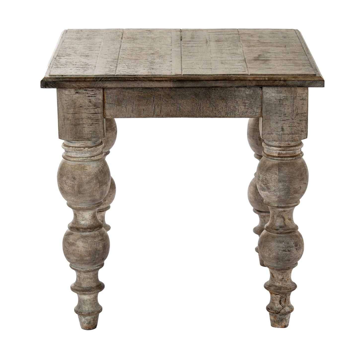 Square Pedestal Side Table in Satin Finish