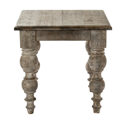 Square Pedestal Side Table in Satin Finish