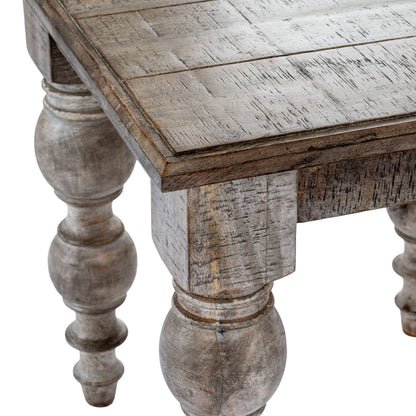 Square Pedestal Side Table in Satin Finish