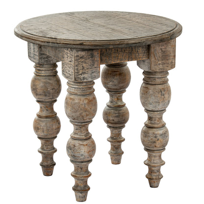 Satin Finish Circular Pedestal Side Table