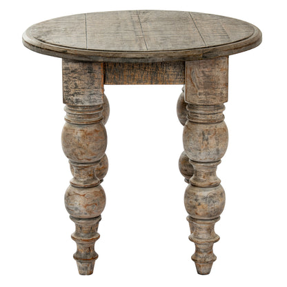 Satin Finish Circular Pedestal Side Table