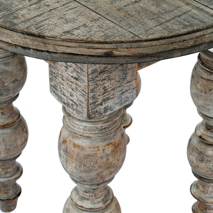 Satin Finish Circular Pedestal Side Table