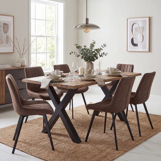Natural Light Acacia Live Edge Dining Table