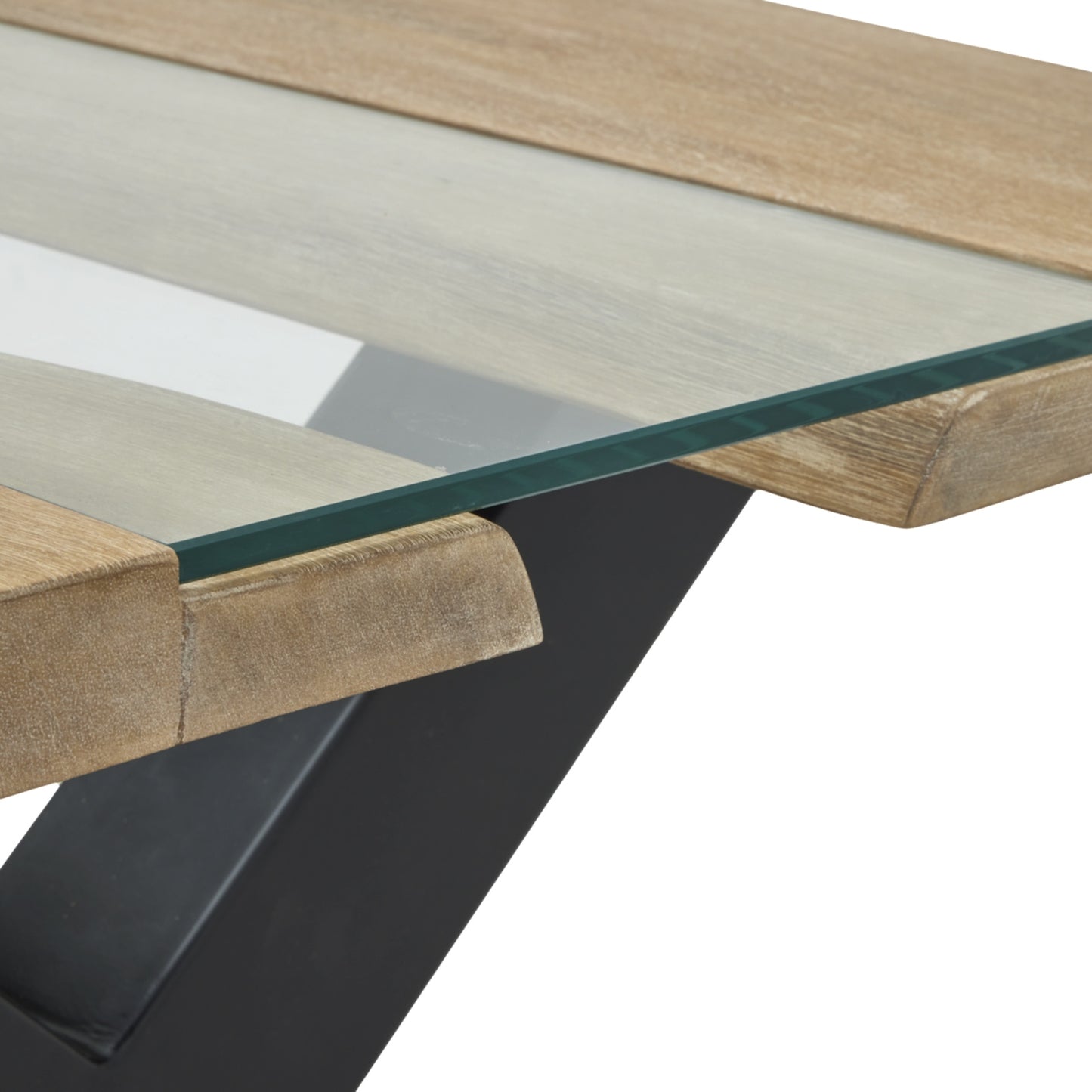 Light Acacia and Resin Live Edge Coffee Table