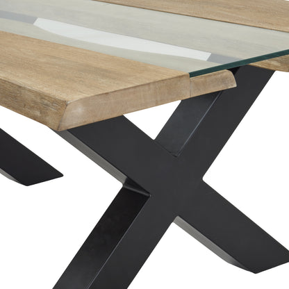 Light Acacia and Resin Live Edge Coffee Table