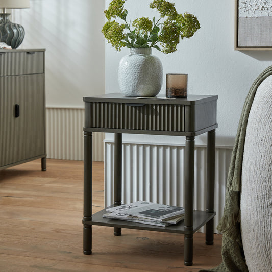 Grained Single-Drawer Side Table