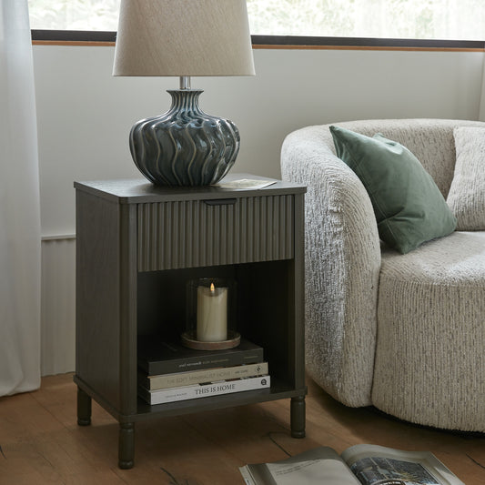 Grained Single-Drawer Pedestal Cabinet
